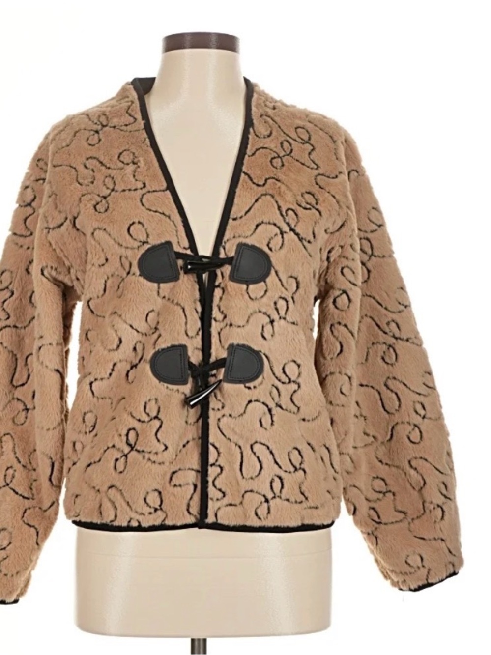 Women’s Anthropologie Pilcro Tan Faux Fur Toggle Jacket